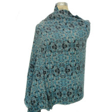 10% cashmere 90% wool printed shawl